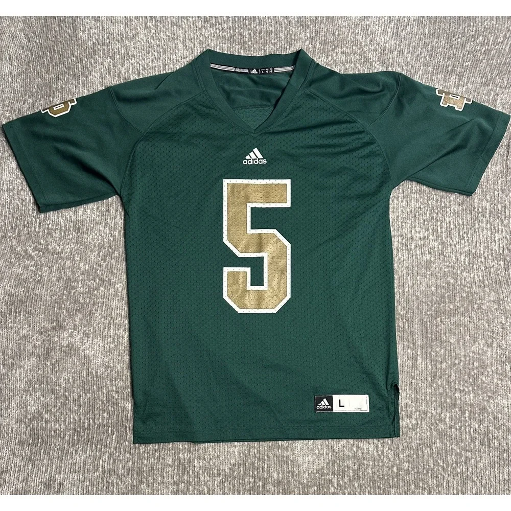 Vintage Notre Dame Adidas Football Jersey Mens L Green Y2K #5 Irish
